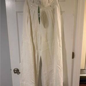 Farm Rio 100% Linen Super Wide Leg High Waisted Pants – Medium